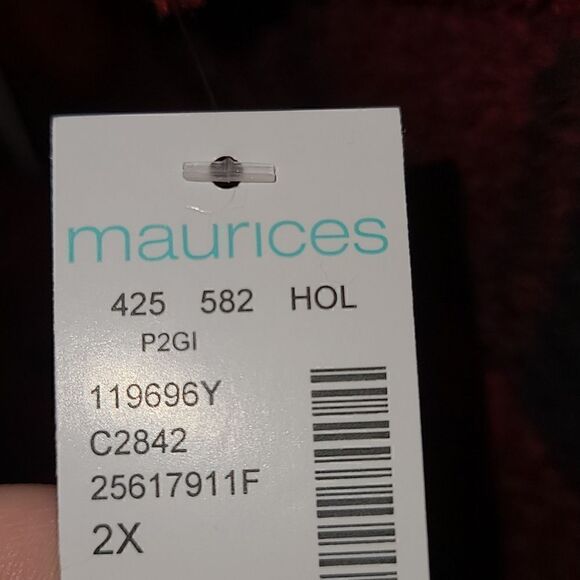 2X Buffalo Check Plaid Sherpa Pullover Mock Neck M - Picture 8 of 10